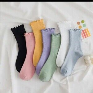 Ribbed Pastel ruffle sock bundle 10 pack